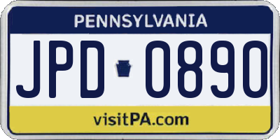 PA license plate JPD0890