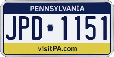 PA license plate JPD1151