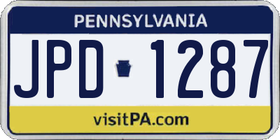 PA license plate JPD1287