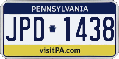 PA license plate JPD1438
