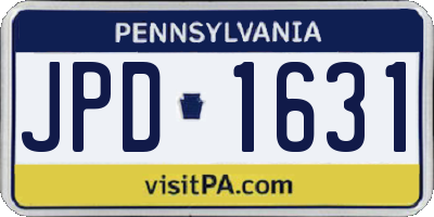 PA license plate JPD1631