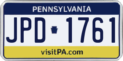 PA license plate JPD1761