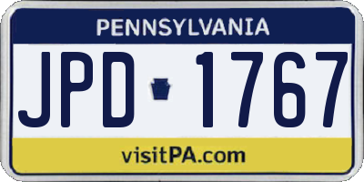 PA license plate JPD1767