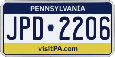 PA license plate JPD2206