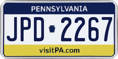 PA license plate JPD2267