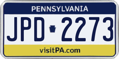 PA license plate JPD2273