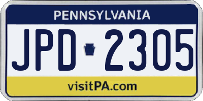 PA license plate JPD2305