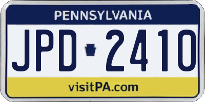 PA license plate JPD2410