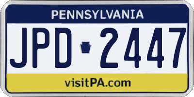 PA license plate JPD2447
