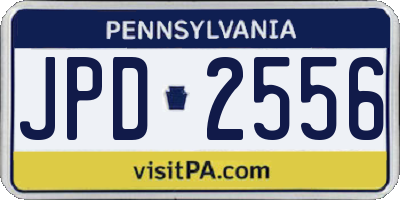 PA license plate JPD2556