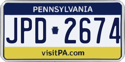 PA license plate JPD2674