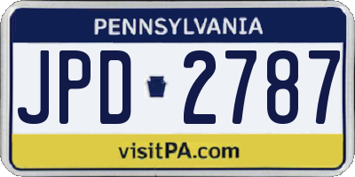PA license plate JPD2787