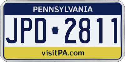 PA license plate JPD2811