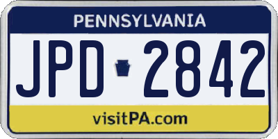 PA license plate JPD2842