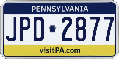 PA license plate JPD2877
