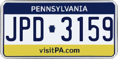 PA license plate JPD3159