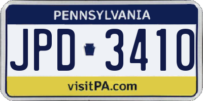 PA license plate JPD3410