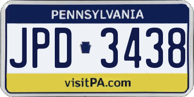 PA license plate JPD3438