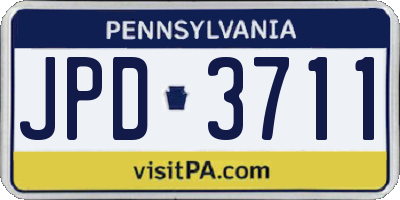 PA license plate JPD3711