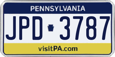 PA license plate JPD3787