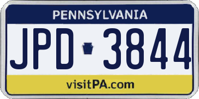 PA license plate JPD3844