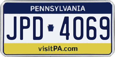 PA license plate JPD4069