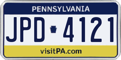 PA license plate JPD4121