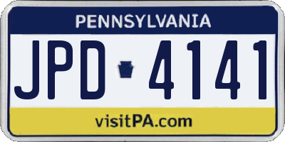 PA license plate JPD4141