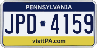 PA license plate JPD4159