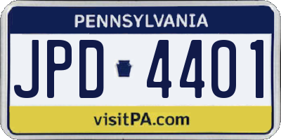 PA license plate JPD4401