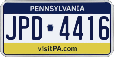 PA license plate JPD4416