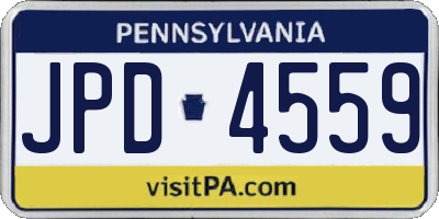PA license plate JPD4559