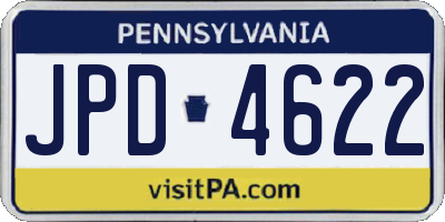 PA license plate JPD4622