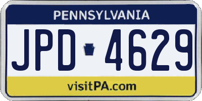 PA license plate JPD4629