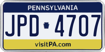 PA license plate JPD4707