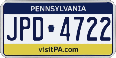 PA license plate JPD4722