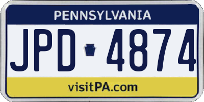 PA license plate JPD4874