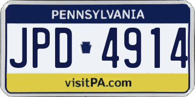 PA license plate JPD4914