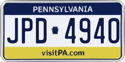 PA license plate JPD4940