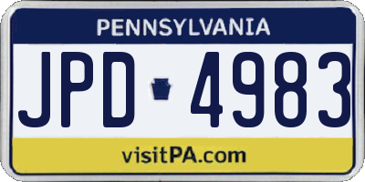 PA license plate JPD4983
