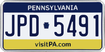 PA license plate JPD5491