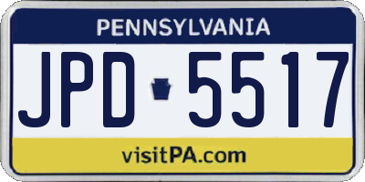 PA license plate JPD5517