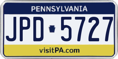 PA license plate JPD5727