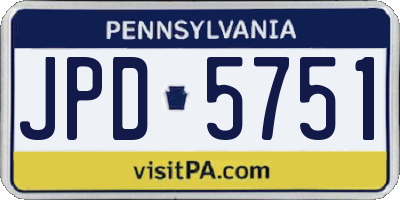 PA license plate JPD5751