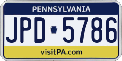 PA license plate JPD5786
