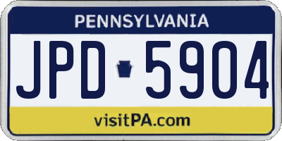 PA license plate JPD5904