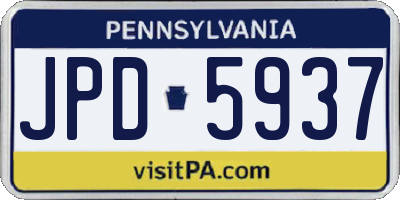PA license plate JPD5937