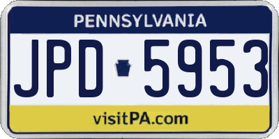 PA license plate JPD5953