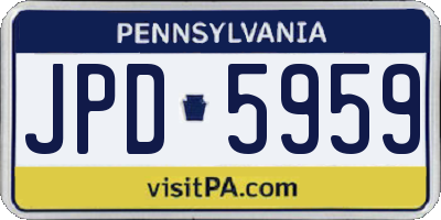 PA license plate JPD5959