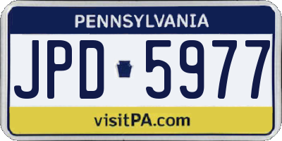 PA license plate JPD5977